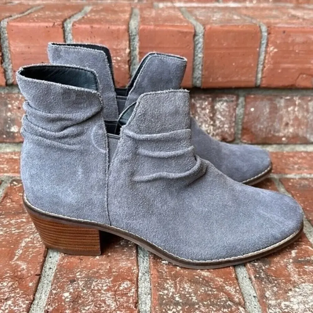 Cole Haan Alayna Slouch Bootie Stormcloud Grey Suede Ankle Boot 5.5 NWOT